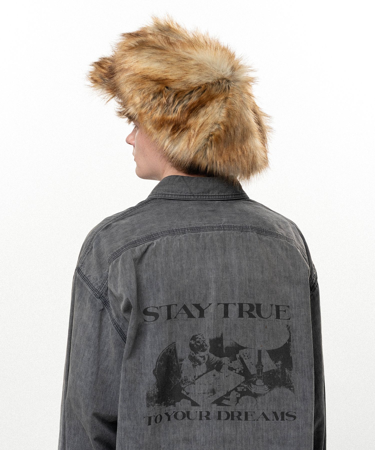 Faux Fur Newsboy cap