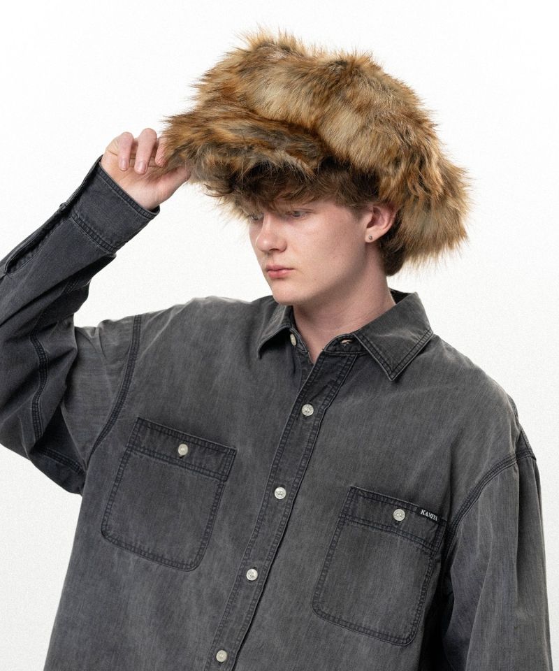 Faux Fur Newsboy cap