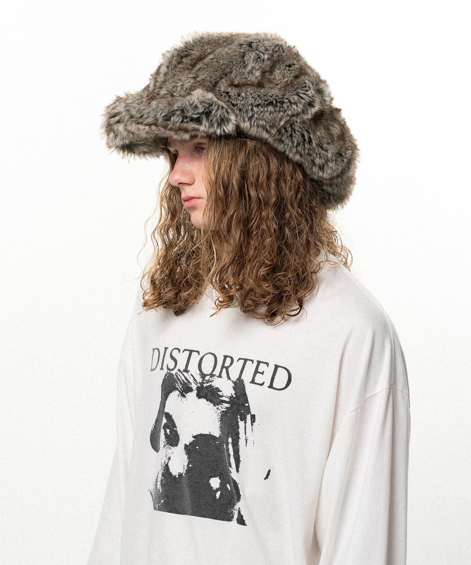 Faux Fur Newsboy cap