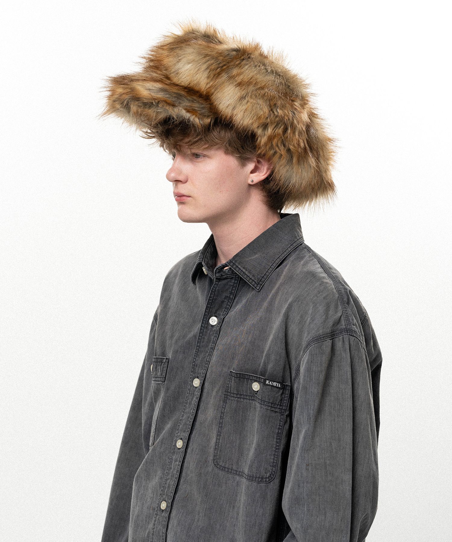 Faux Fur Newsboy cap