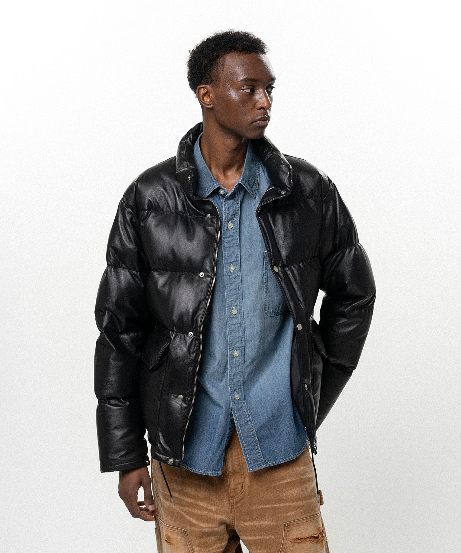 Leather Down Jacket