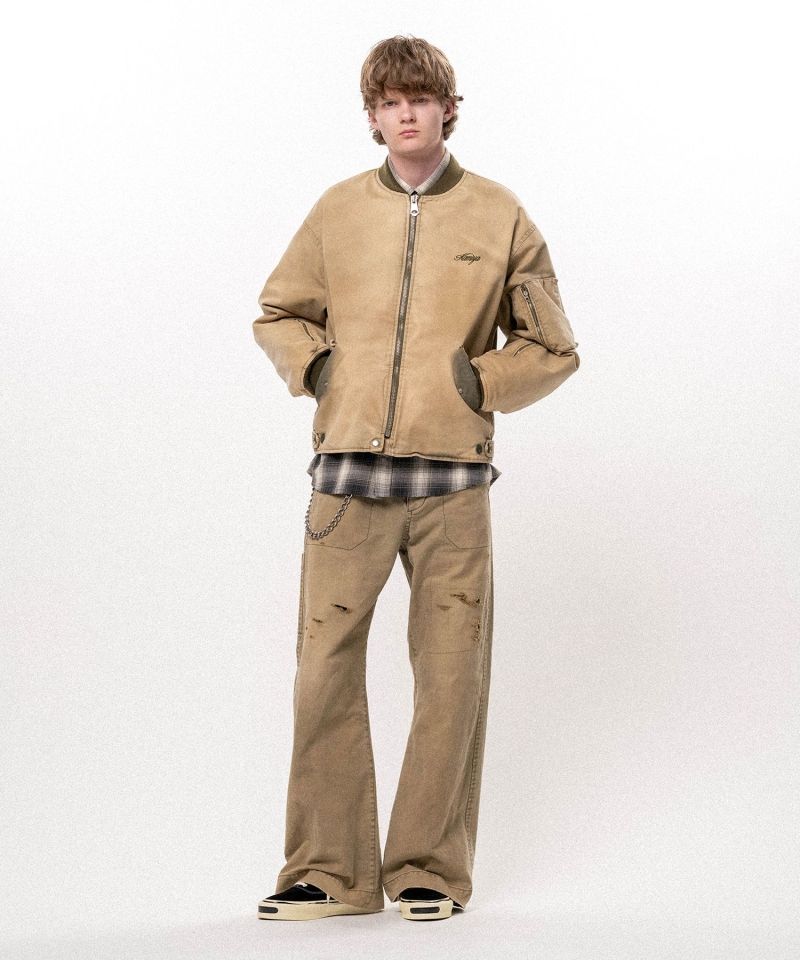 Embroidered Sun Faded Like Flight Jacket