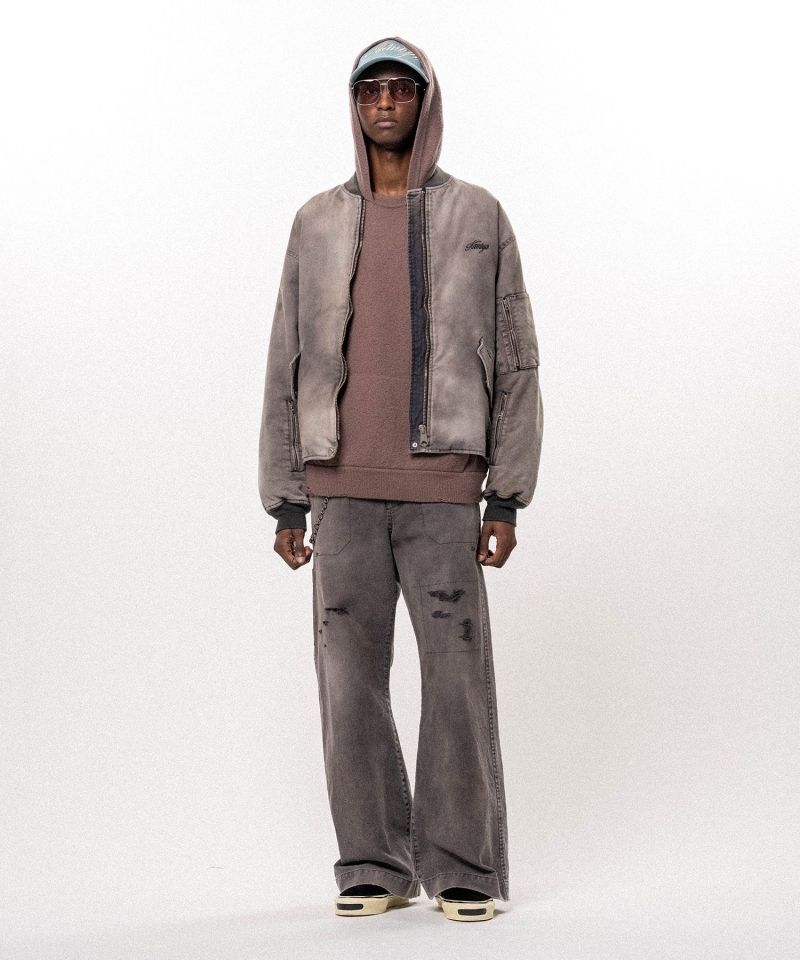Embroidered Sun Faded Like Flight Jacket