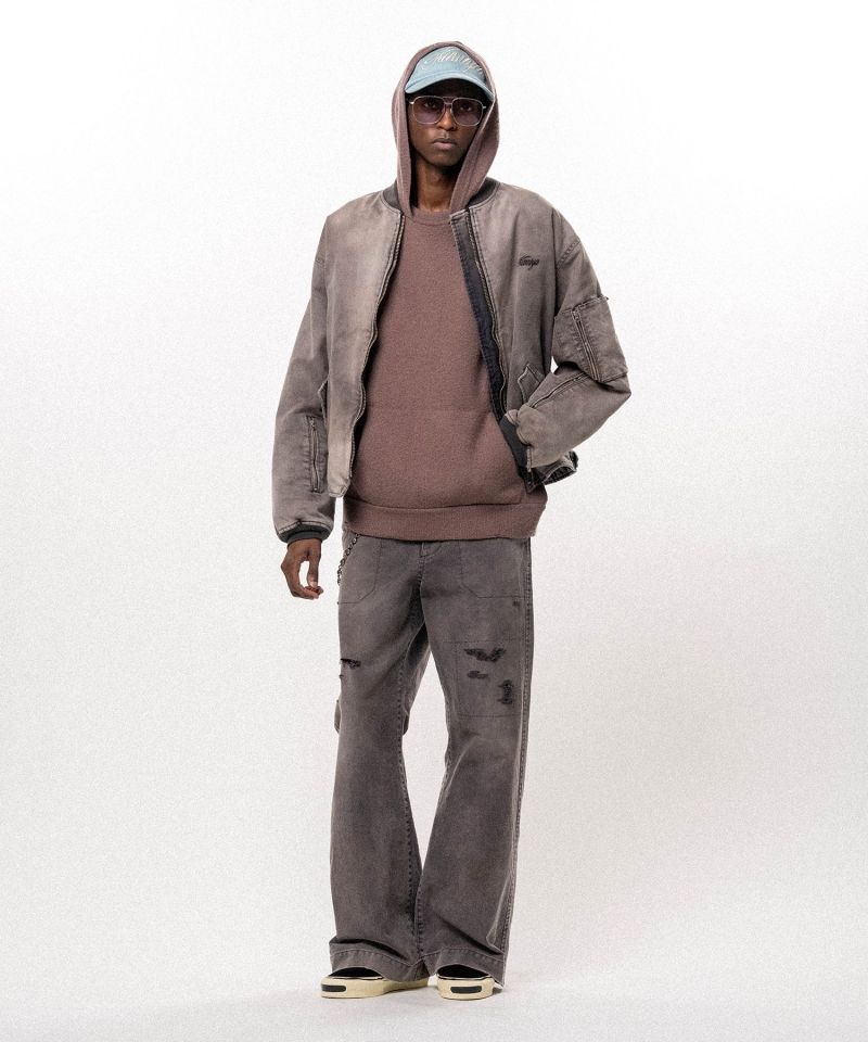 Embroidered Sun Faded Like Flight Jacket