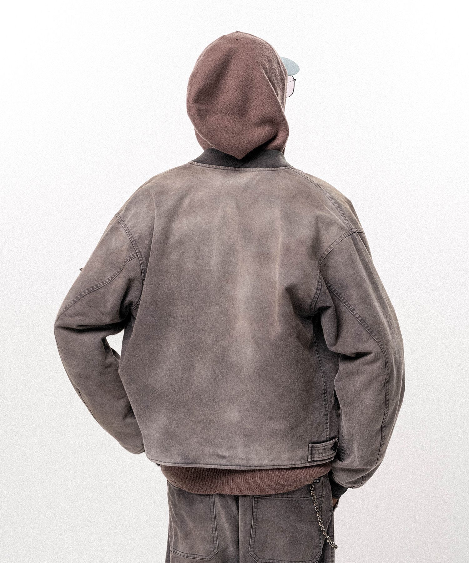 Embroidered Sun Faded Like Flight Jacket