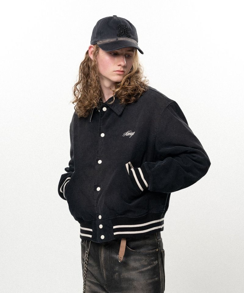 "GREATNESS ACT-COOL" Embroidered Sun Faded Varsity Jacket