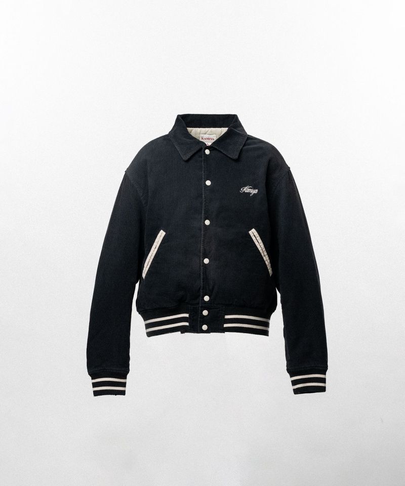 "GREATNESS ACT-COOL" Embroidered Sun Faded Varsity Jacket