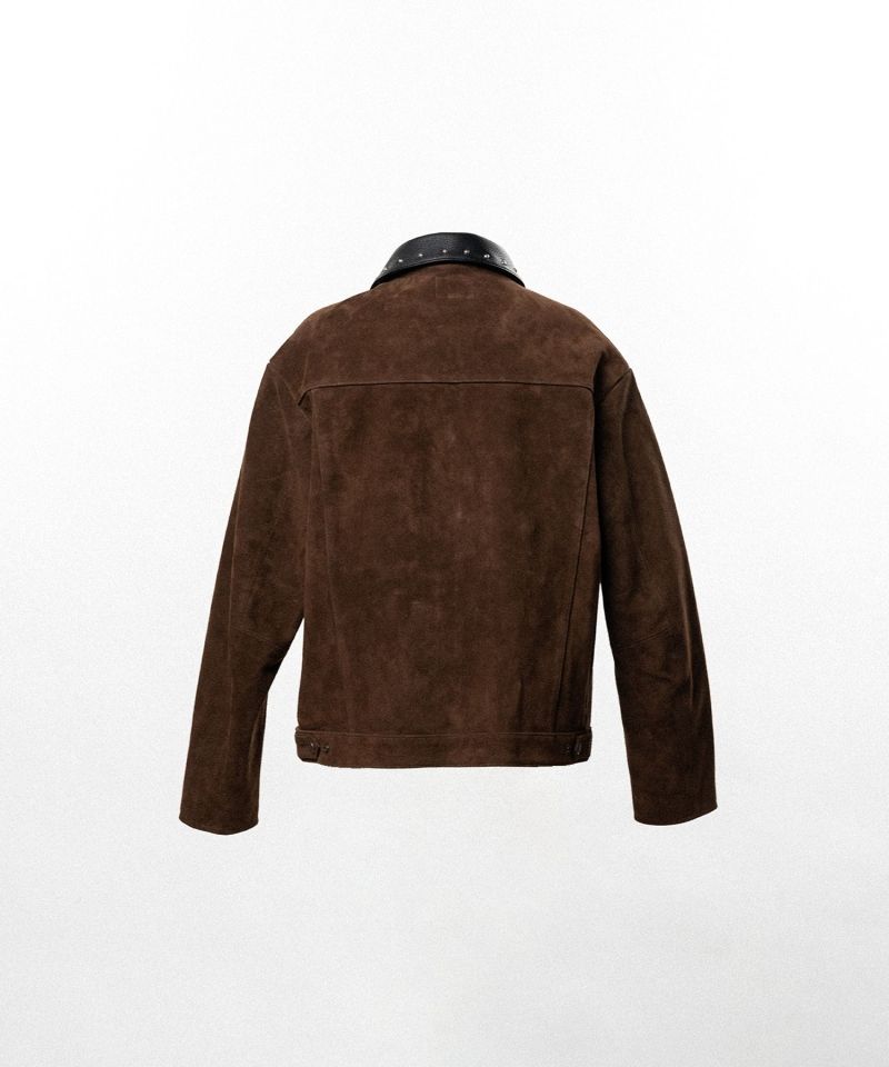 【EXCLUSIVE】Suede Studded Trucker Jacket