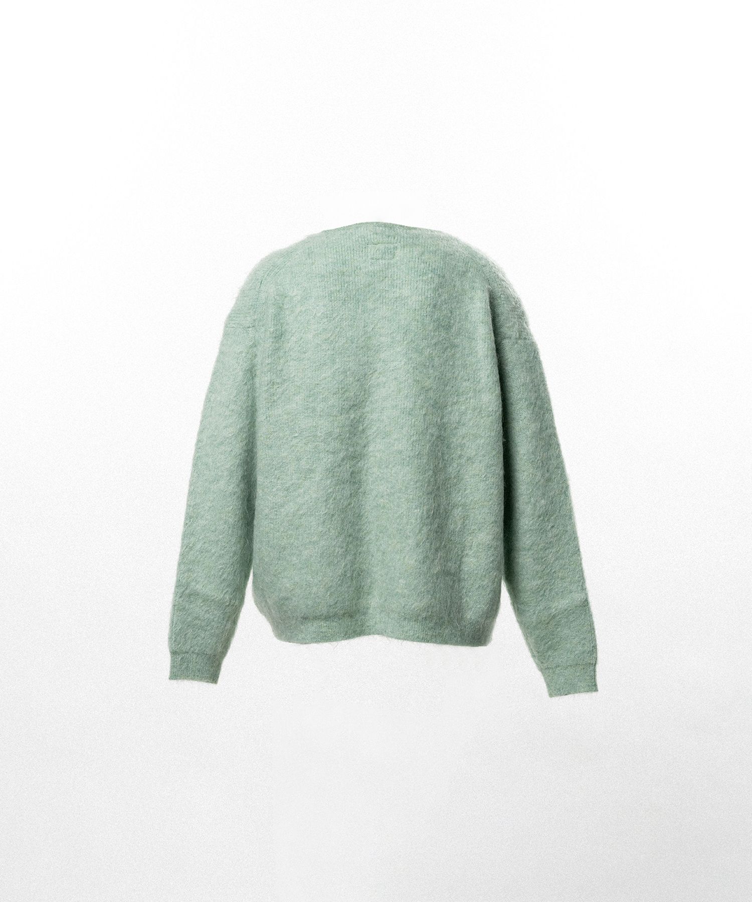 Embroidered Shaggy Mohair Knit Cardigan