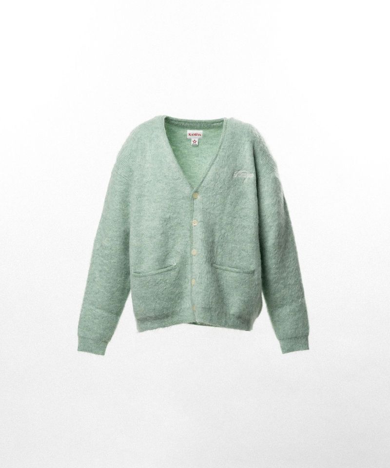 Embroidered Shaggy Mohair Knit Cardigan