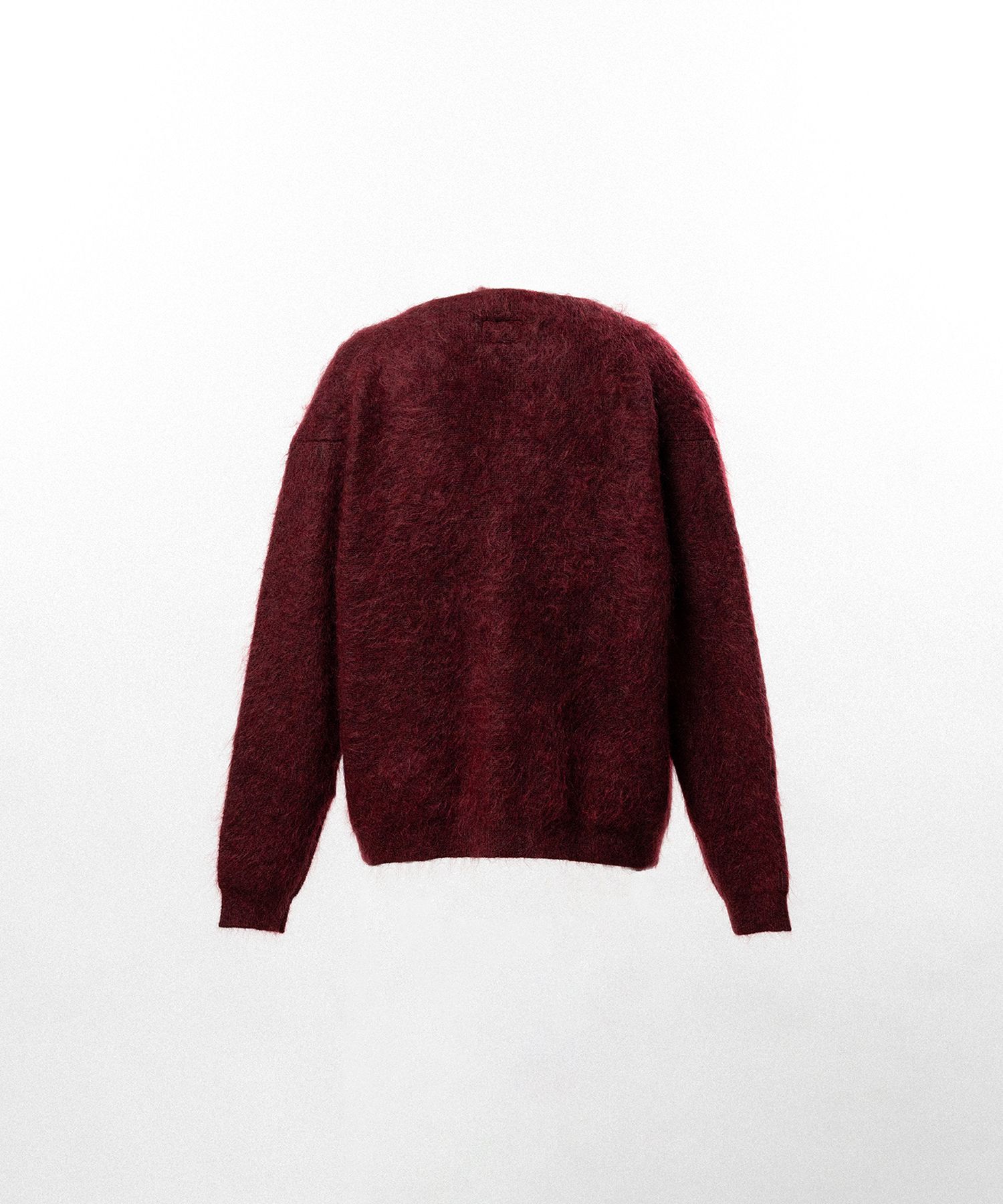 Embroidered Shaggy Mohair Knit Cardigan