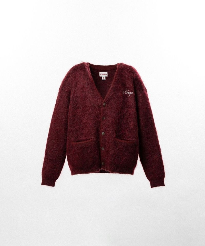 Embroidered Shaggy Mohair Knit Cardigan