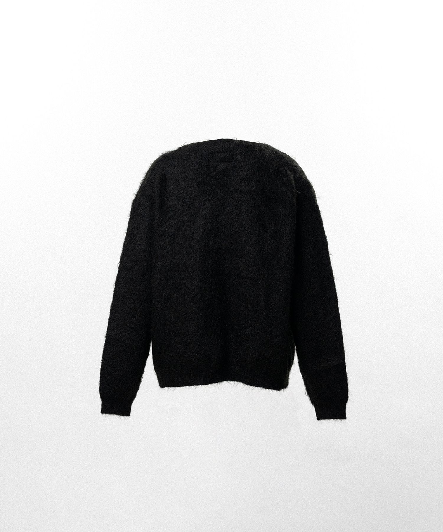 Embroidered Shaggy Mohair Knit Cardigan