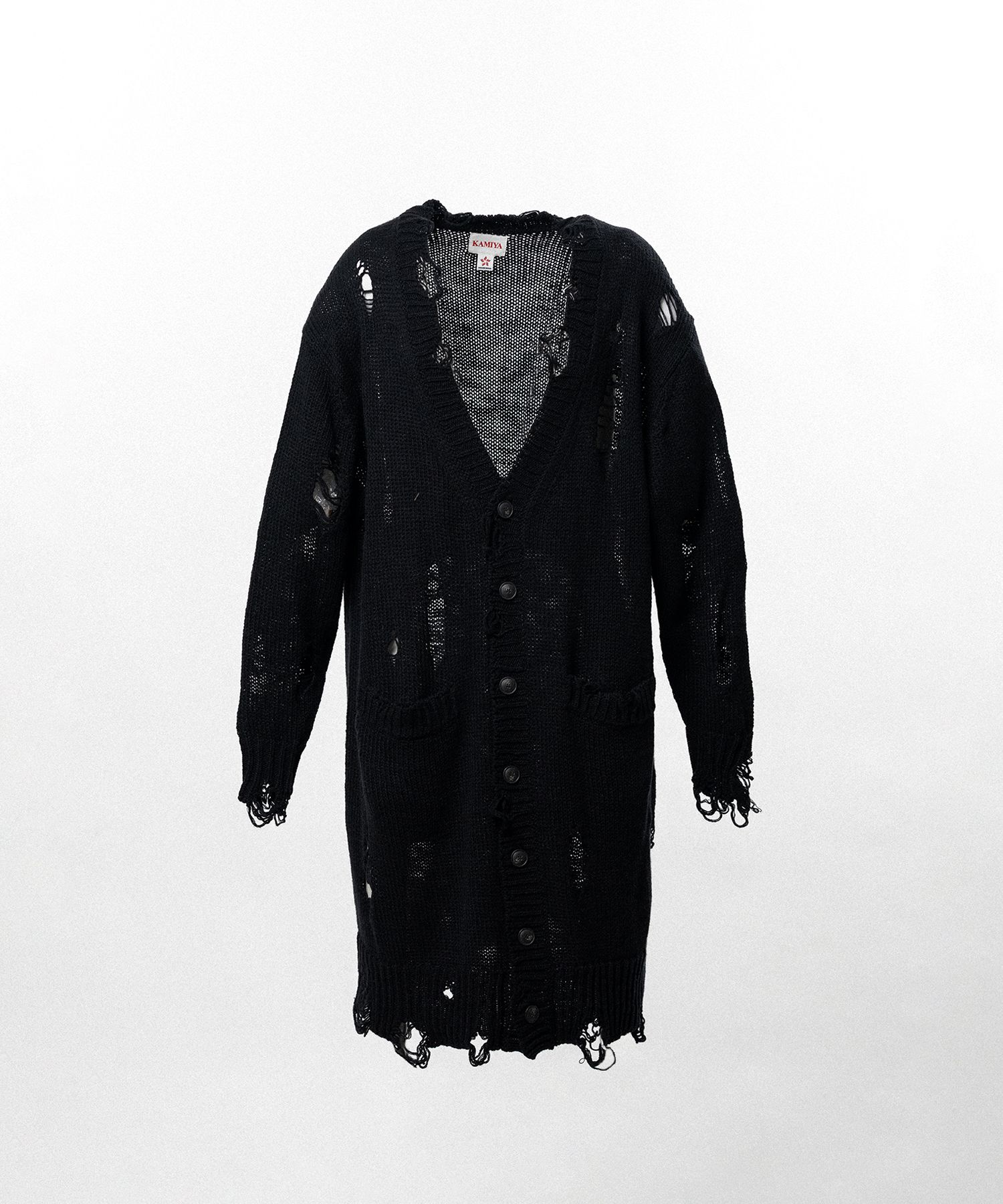 Damaged Low Gauge Long Cardigan