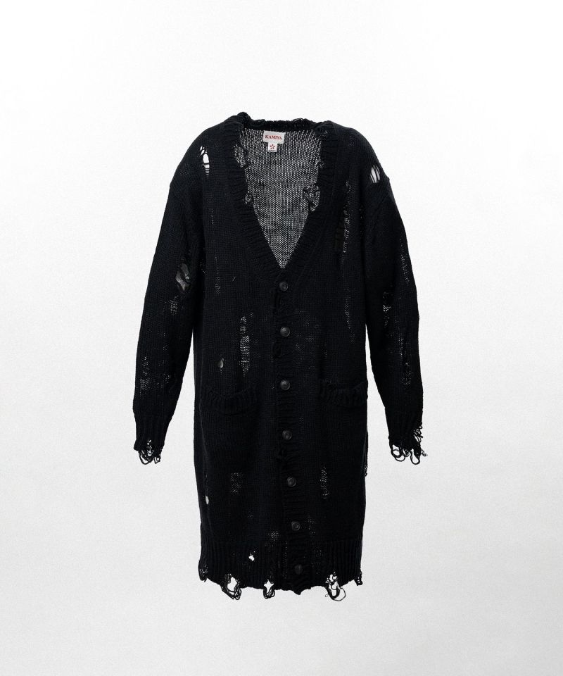 Damaged Low Gauge Long Cardigan
