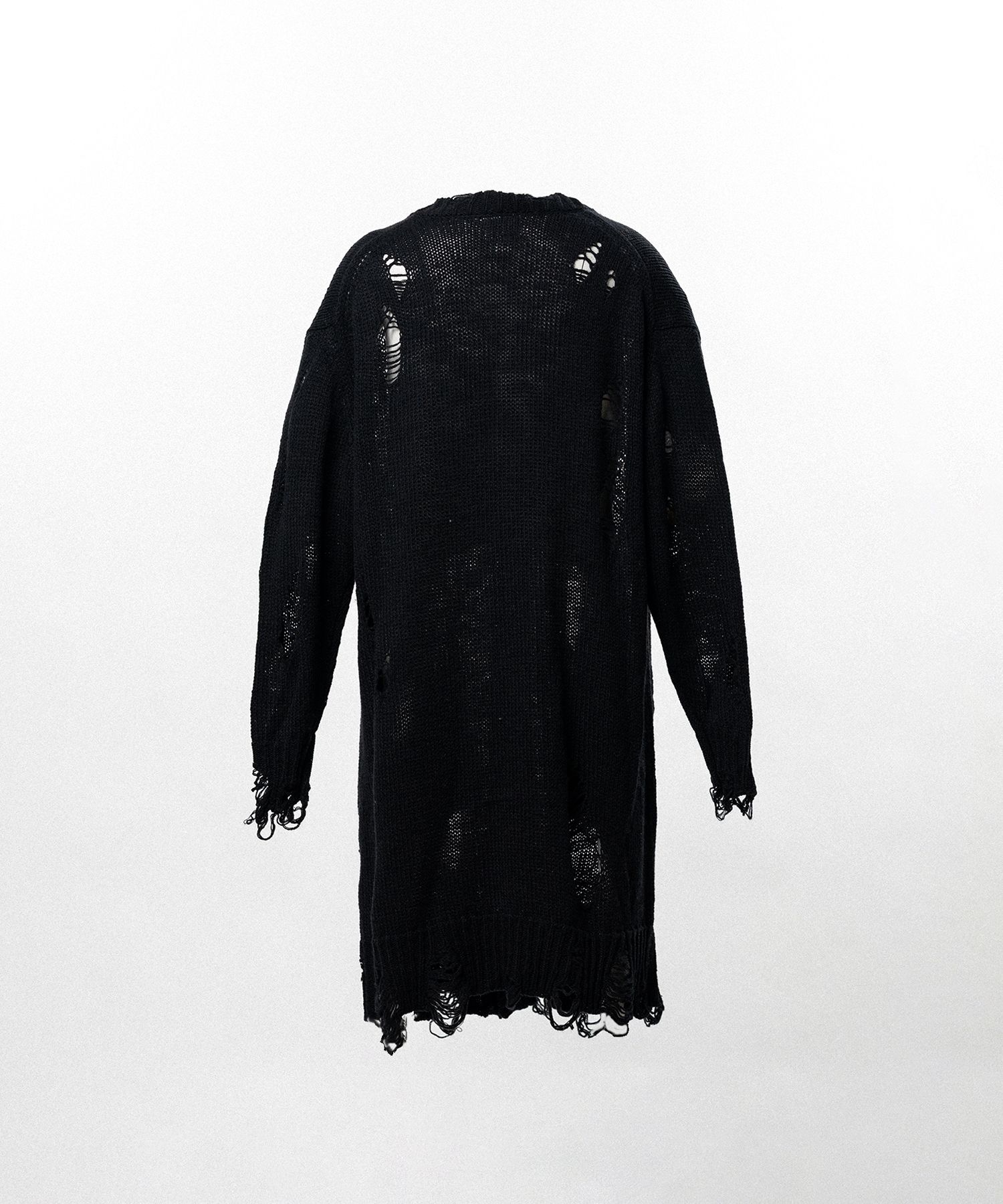 Damaged Low Gauge Long Cardigan