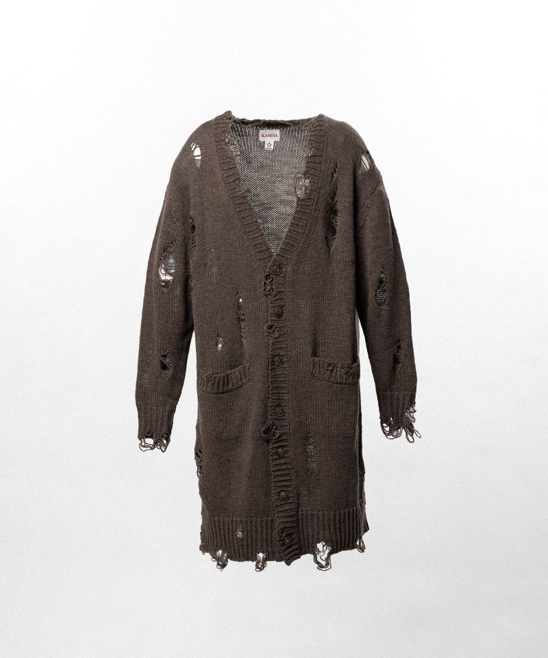 Damaged Low Gauge Long Cardigan