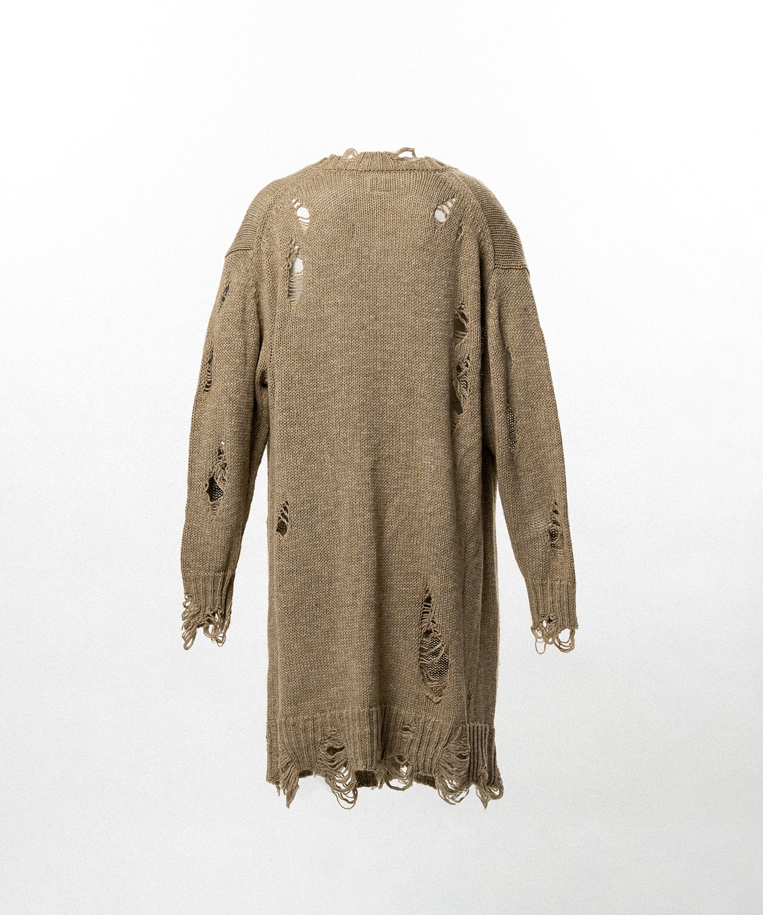 Damaged Low Gauge Long Cardigan