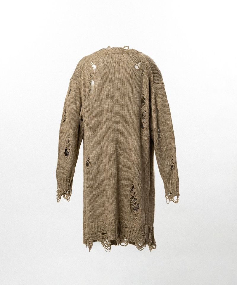 Damaged Low Gauge Long Cardigan