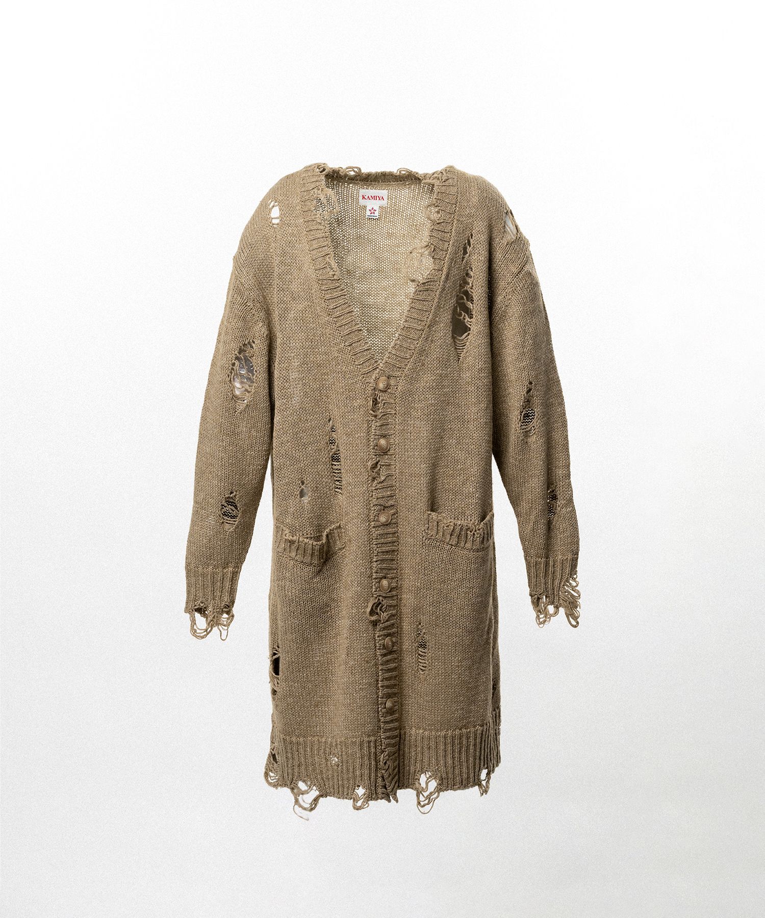 Damaged Low Gauge Long Cardigan