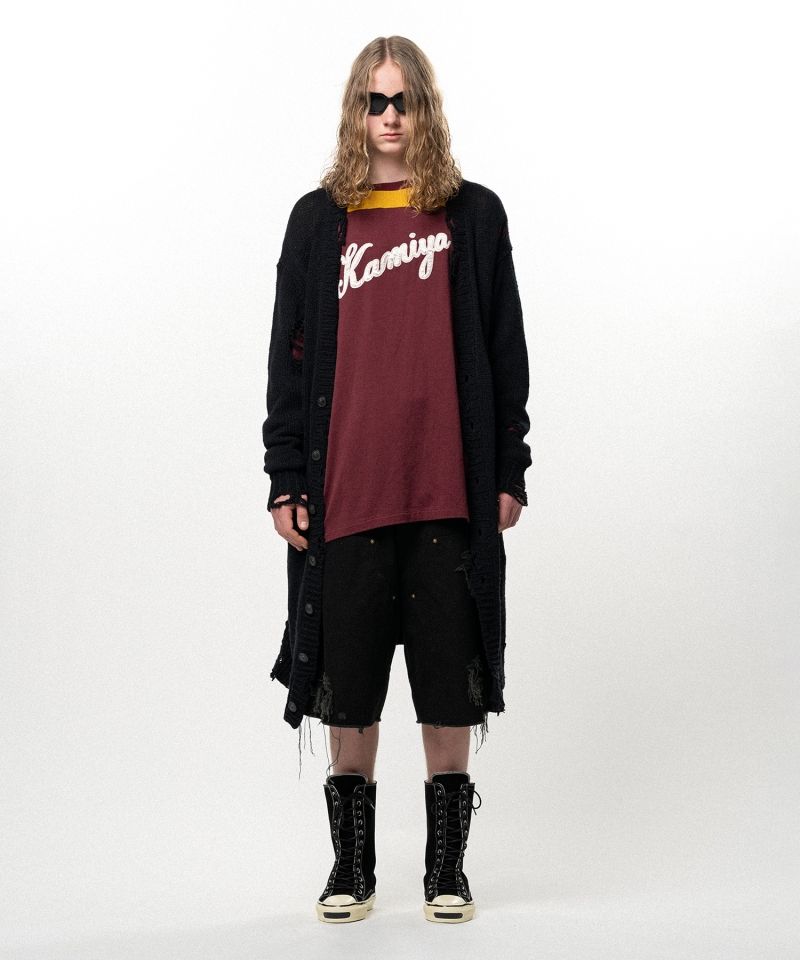 Damaged Low Gauge Long Cardigan