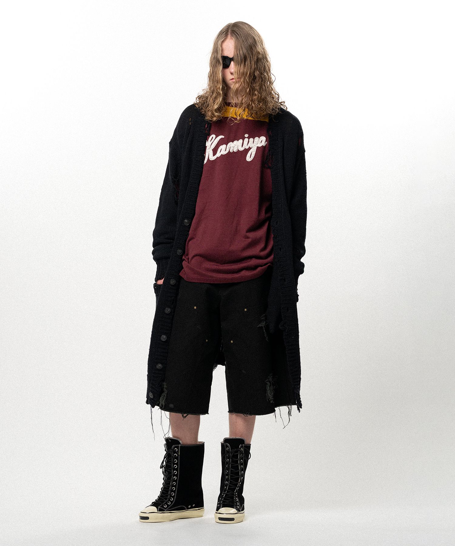 Damaged Low Gauge Long Cardigan
