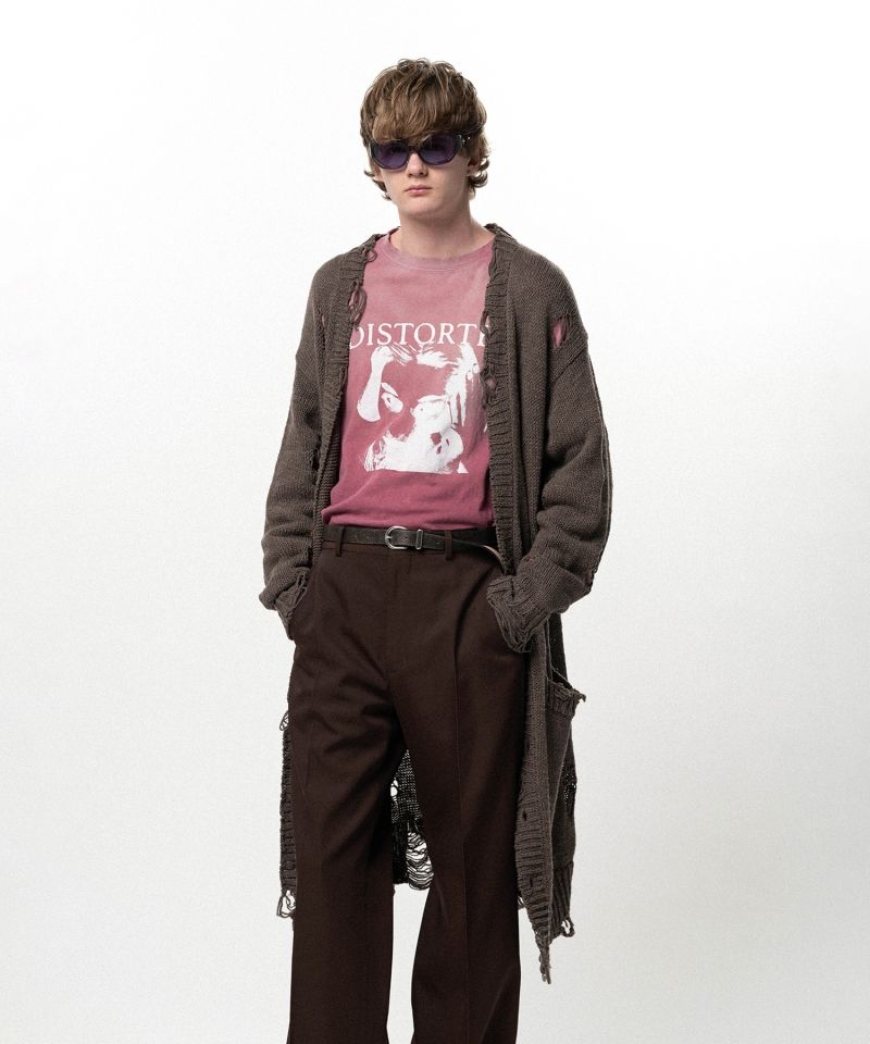 Damaged Low Gauge Long Cardigan