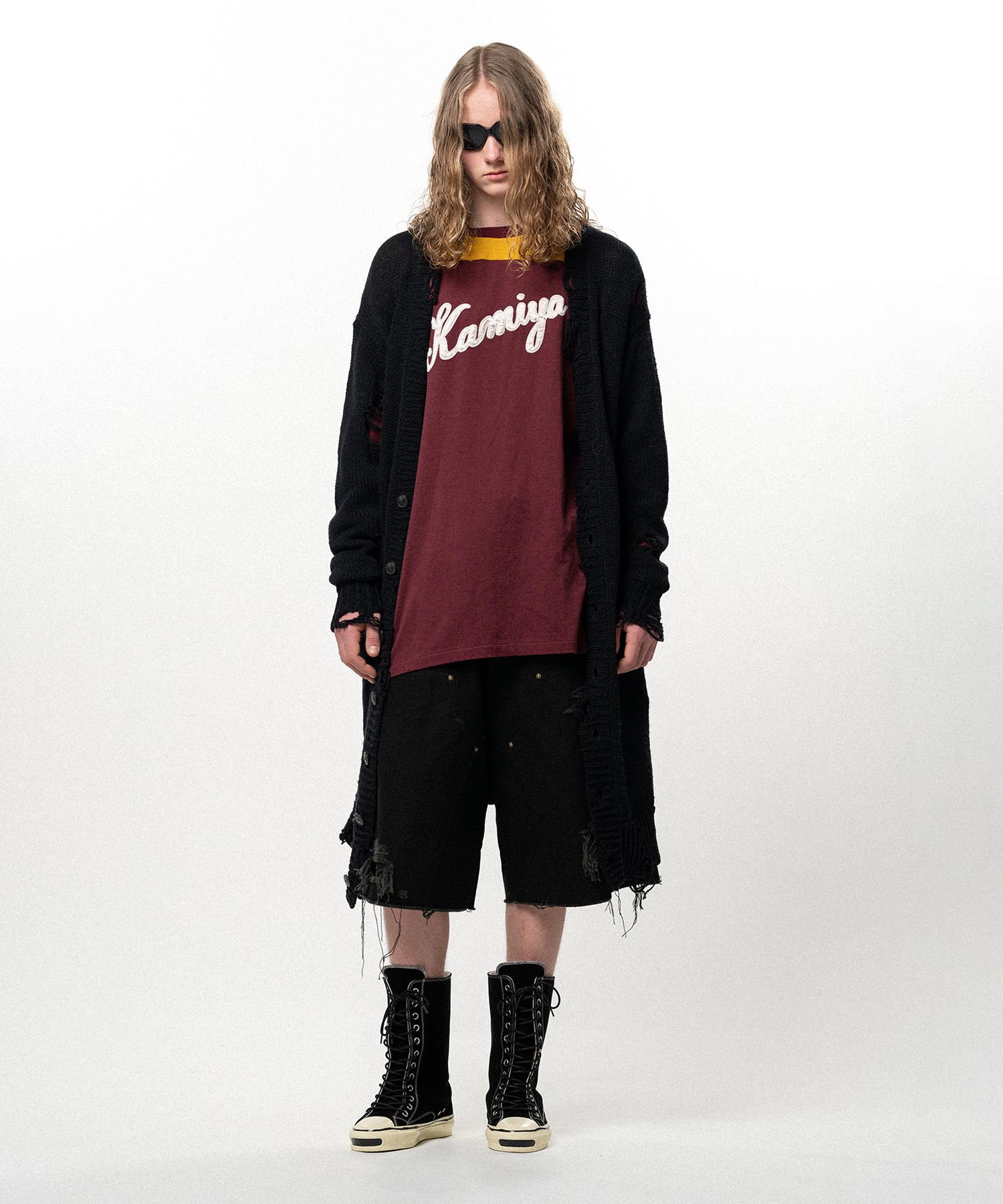 Damaged Low Gauge Long Cardigan