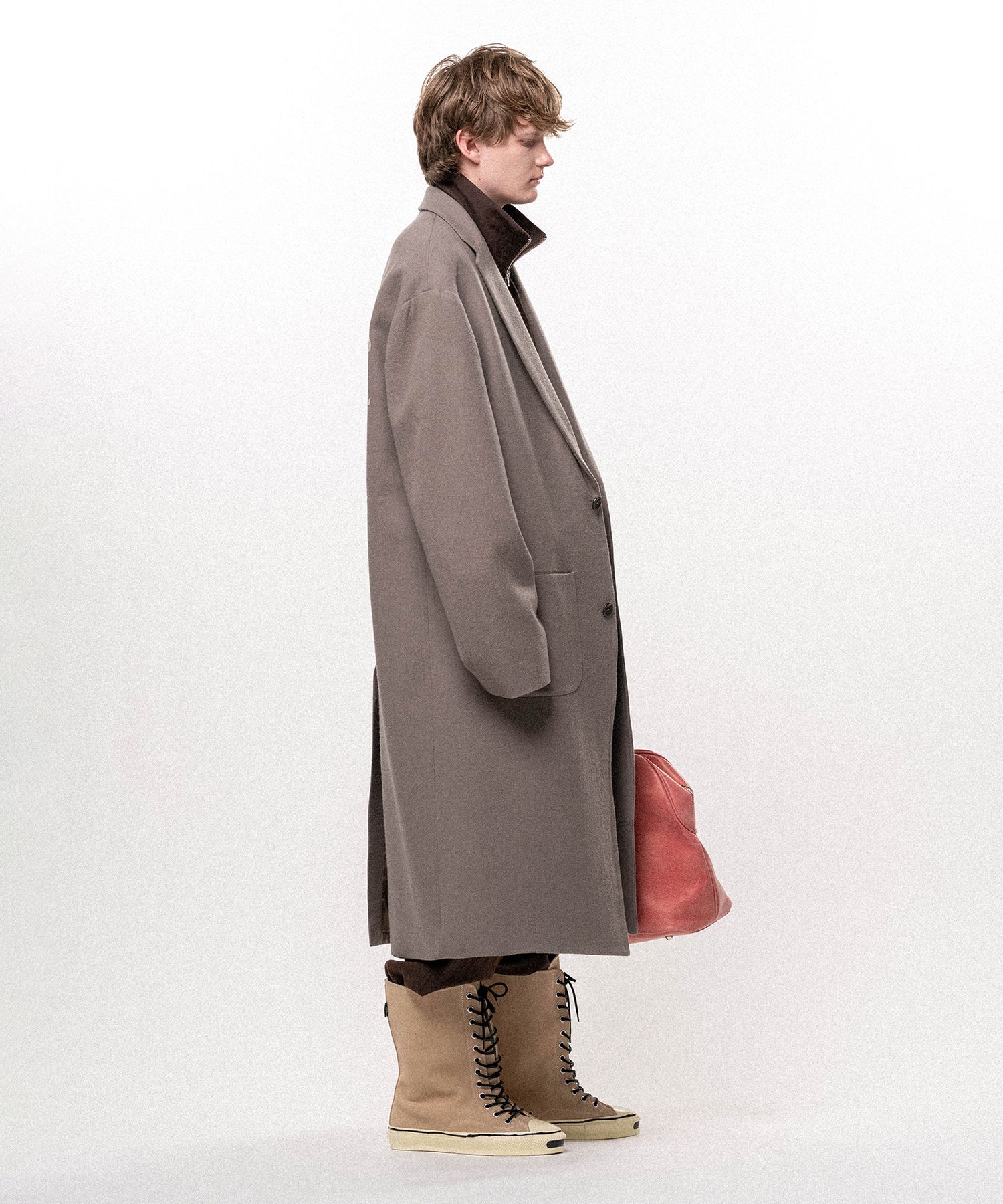 "GREATNESS ACT-COOL"  Embroidered Serge Overcoat