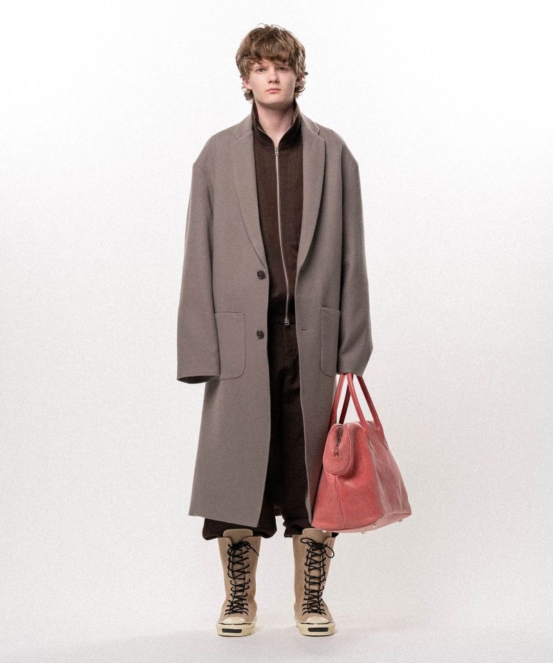 "GREATNESS ACT-COOL"  Embroidered Serge Overcoat