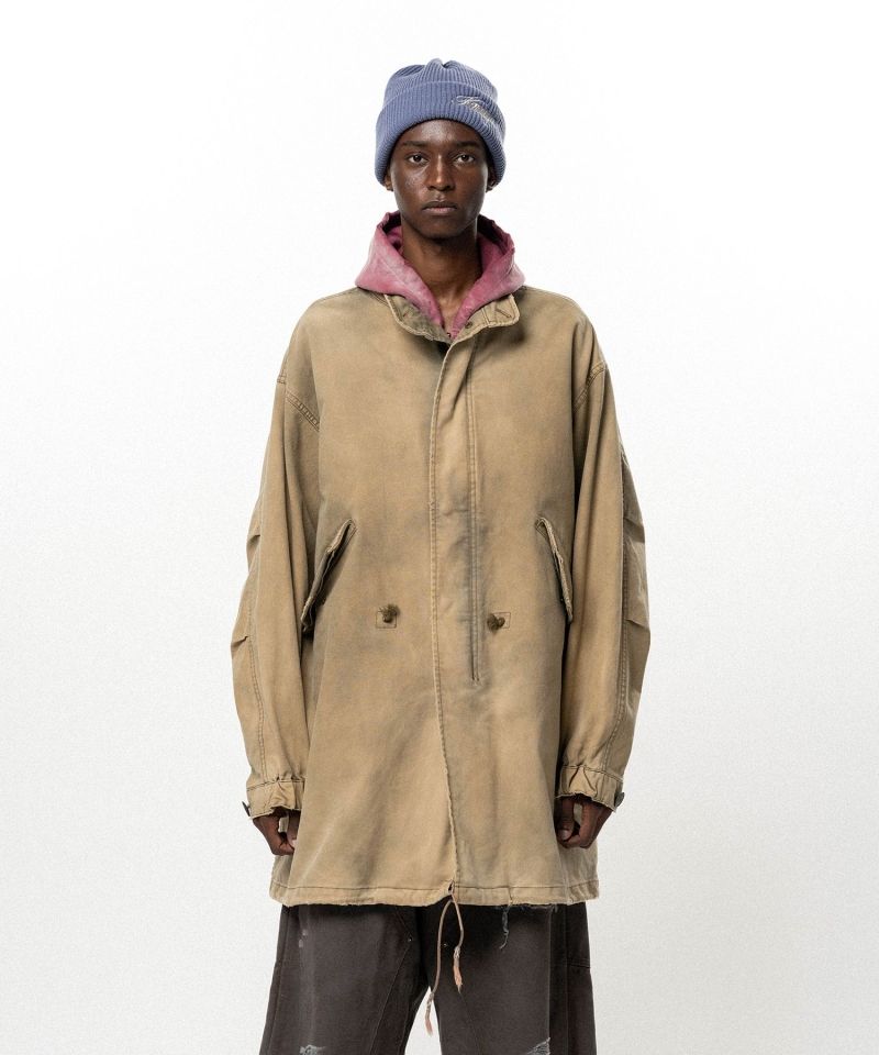 "EYES ONLY" Printed Sun Faded Like Mods Coat