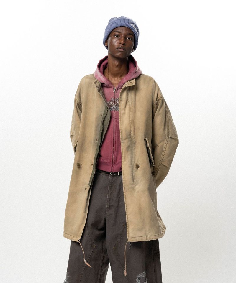 "EYES ONLY" Printed Sun Faded Like Mods Coat