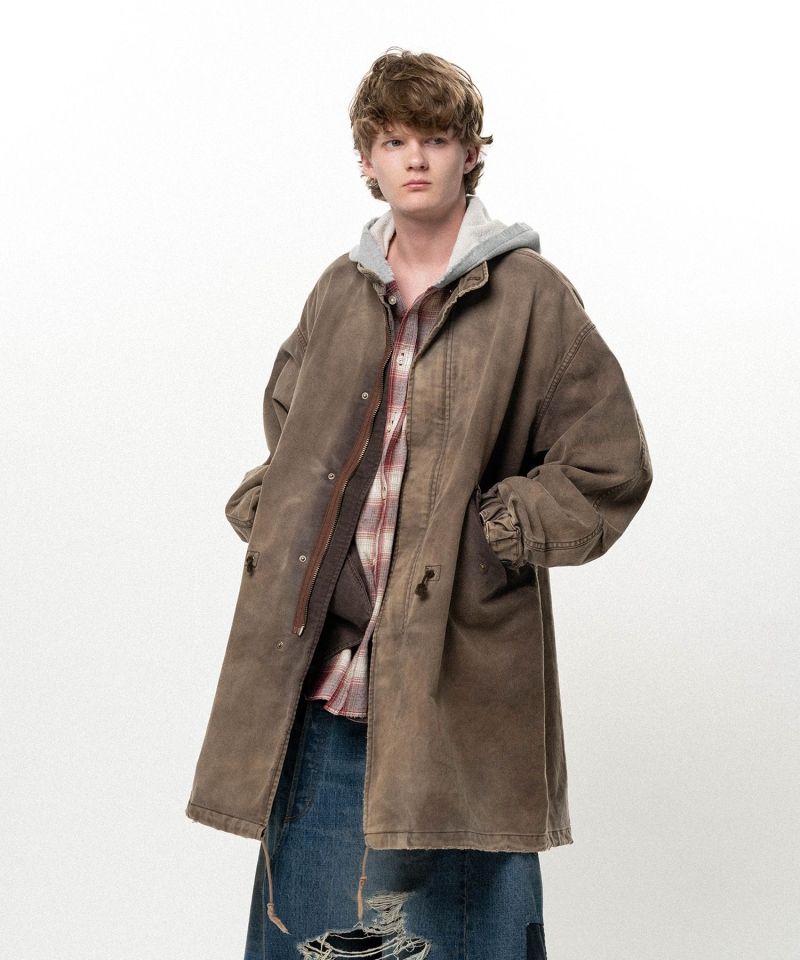 "EYES ONLY" Printed Sun Faded Like Mods Coat
