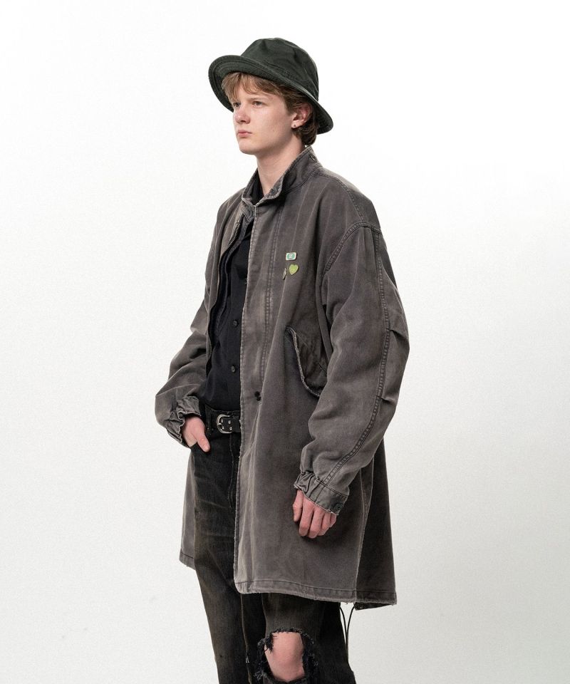 "EYES ONLY" Printed Sun Faded Like Mods Coat