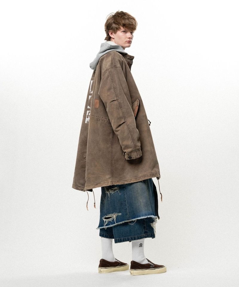 "EYES ONLY" Printed Sun Faded Like Mods Coat