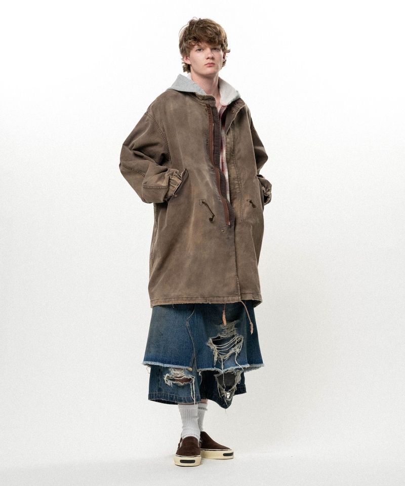 "EYES ONLY" Printed Sun Faded Like Mods Coat