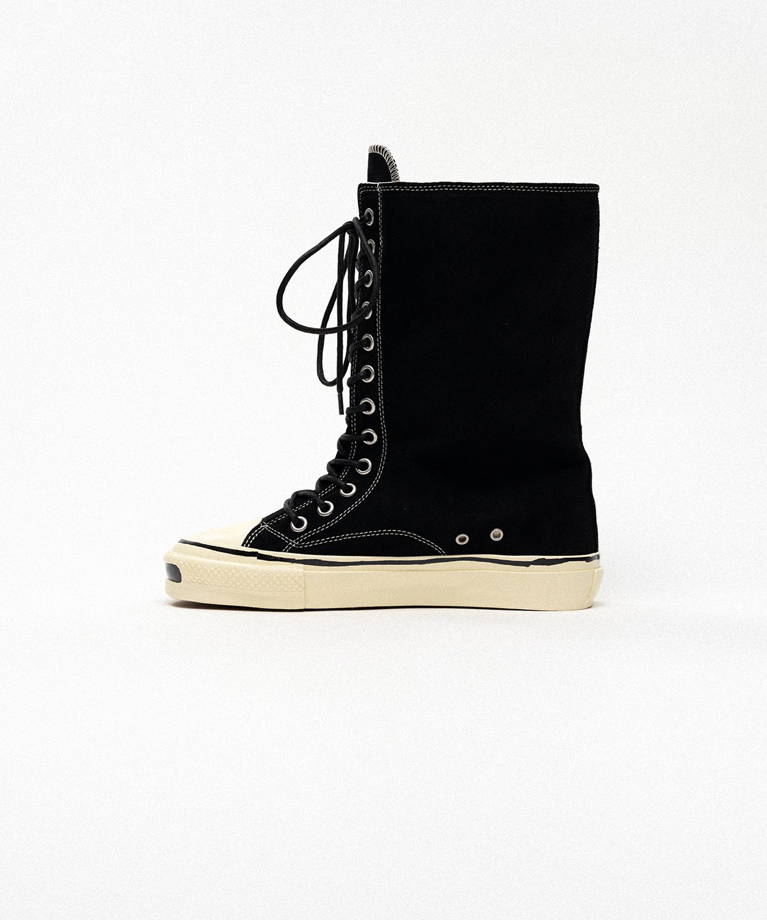 "Joey" Suede Vulcanize Aged Sole Extra High Sneaker