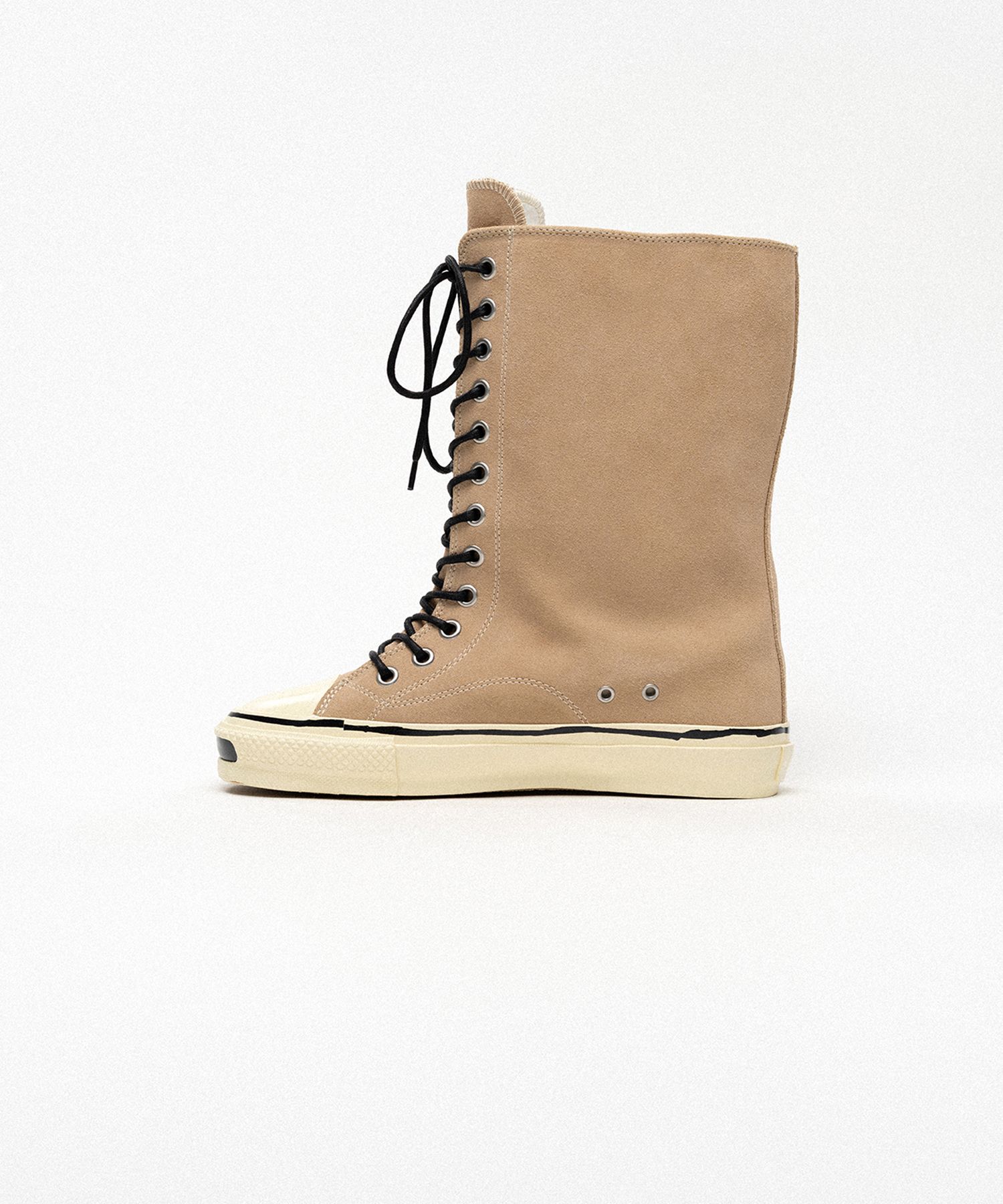 "Joey" Suede Vulcanize Aged Sole Extra High Sneaker
