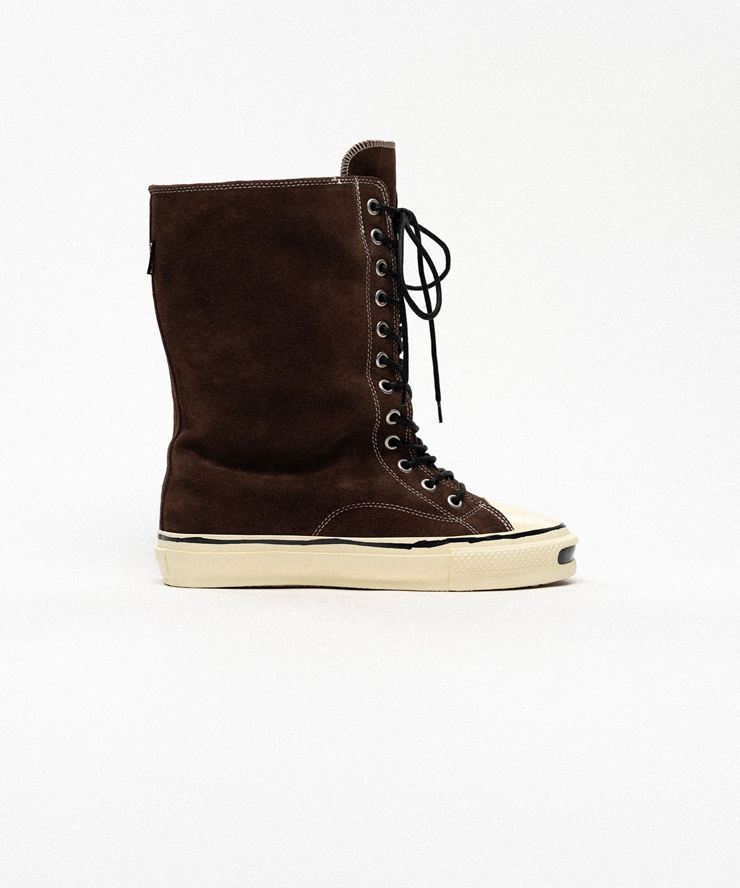 "Joey" Suede Vulcanize Aged Sole Extra High Sneaker