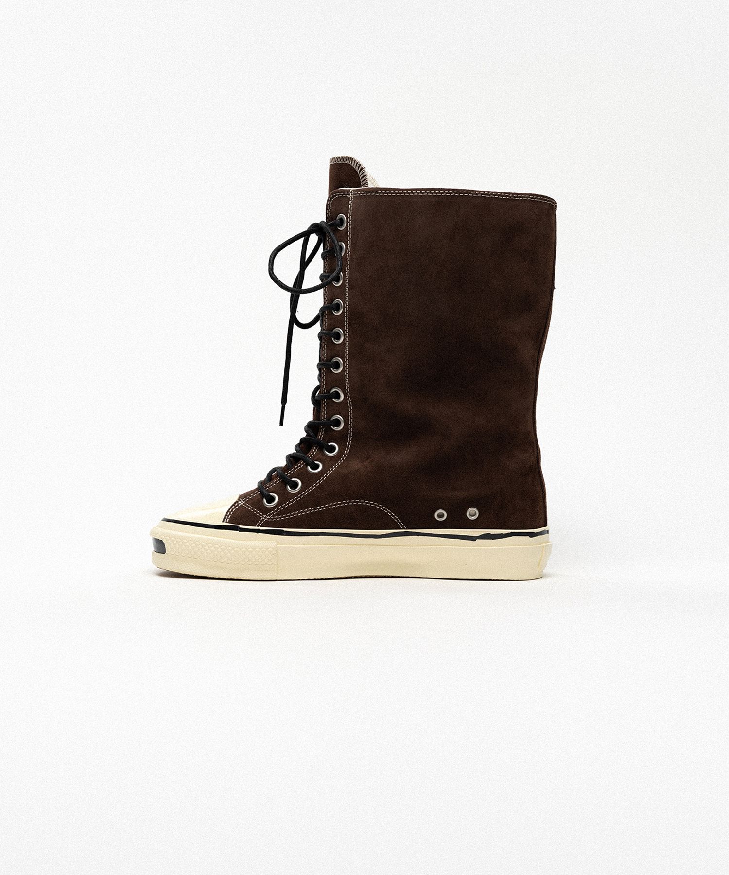 "Joey" Suede Vulcanize Aged Sole Extra High Sneaker