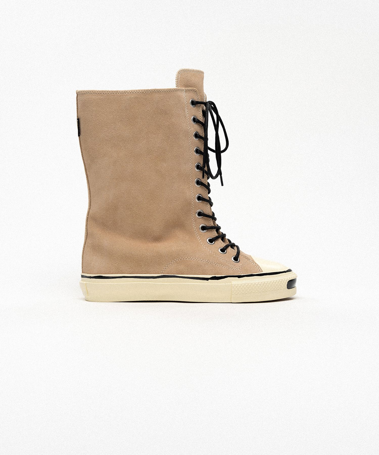 "Joey" Suede Vulcanize Aged Sole Extra High Sneaker
