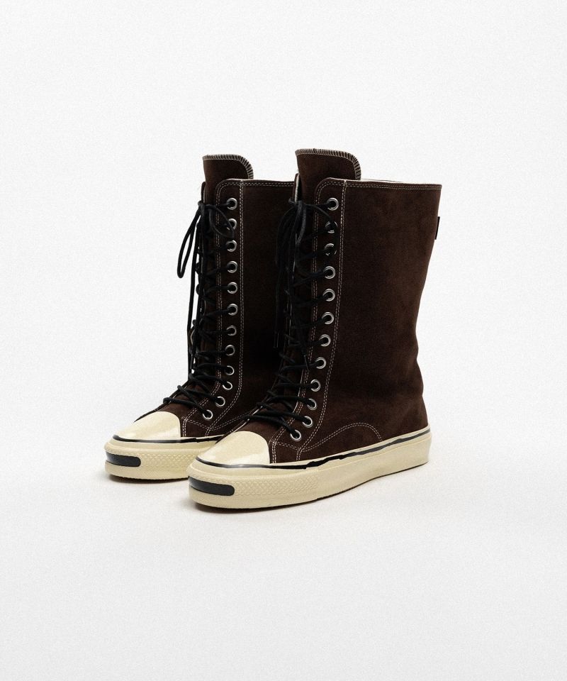 "Joey" Suede Vulcanize Aged Sole Extra High Sneaker