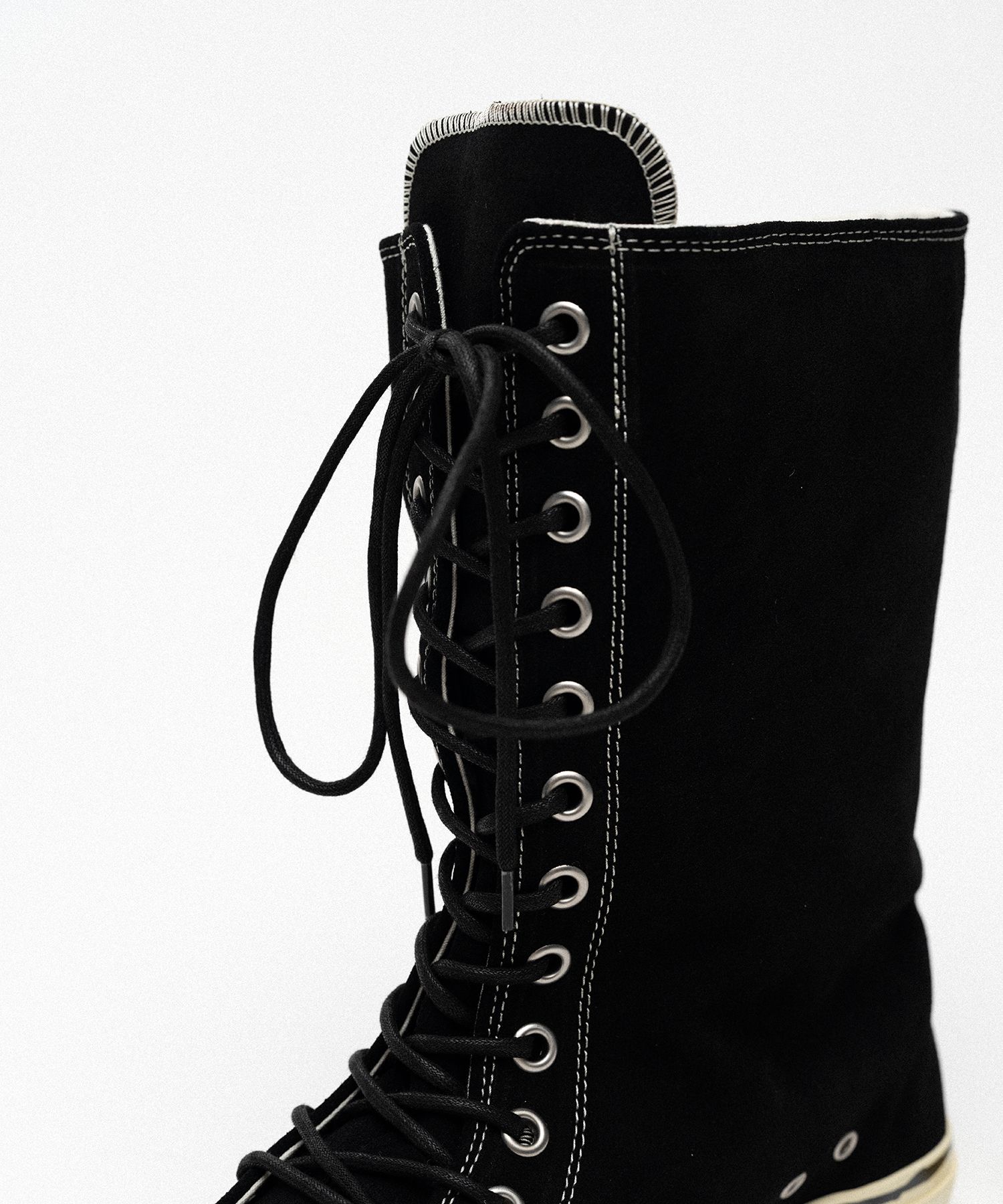 "Joey" Suede Vulcanize Aged Sole Extra High Sneaker