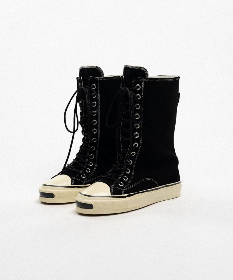 "Joey" Suede Vulcanize Aged Sole Extra High Sneaker