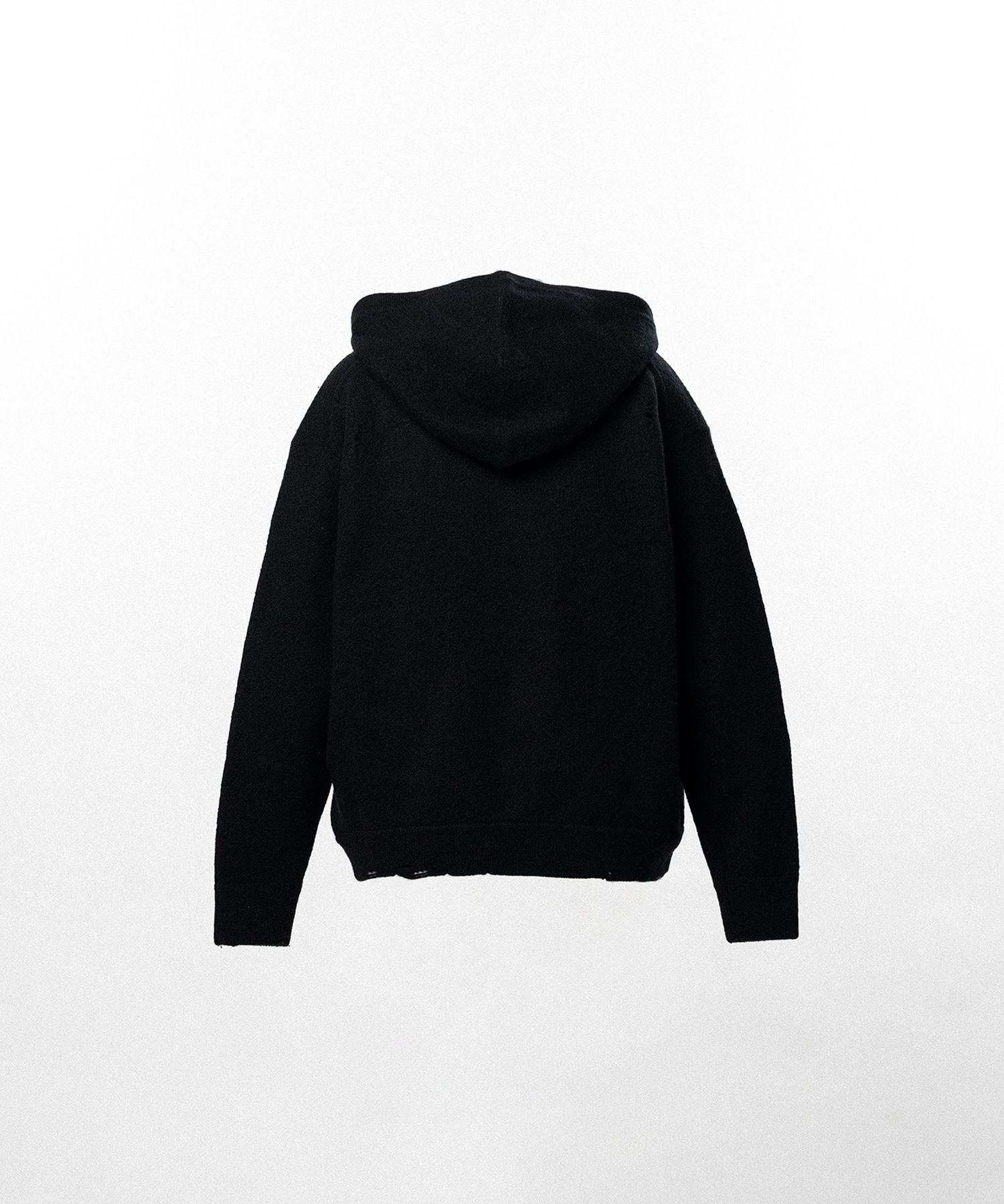 Embroidered Felted Wool Knit Hoodie