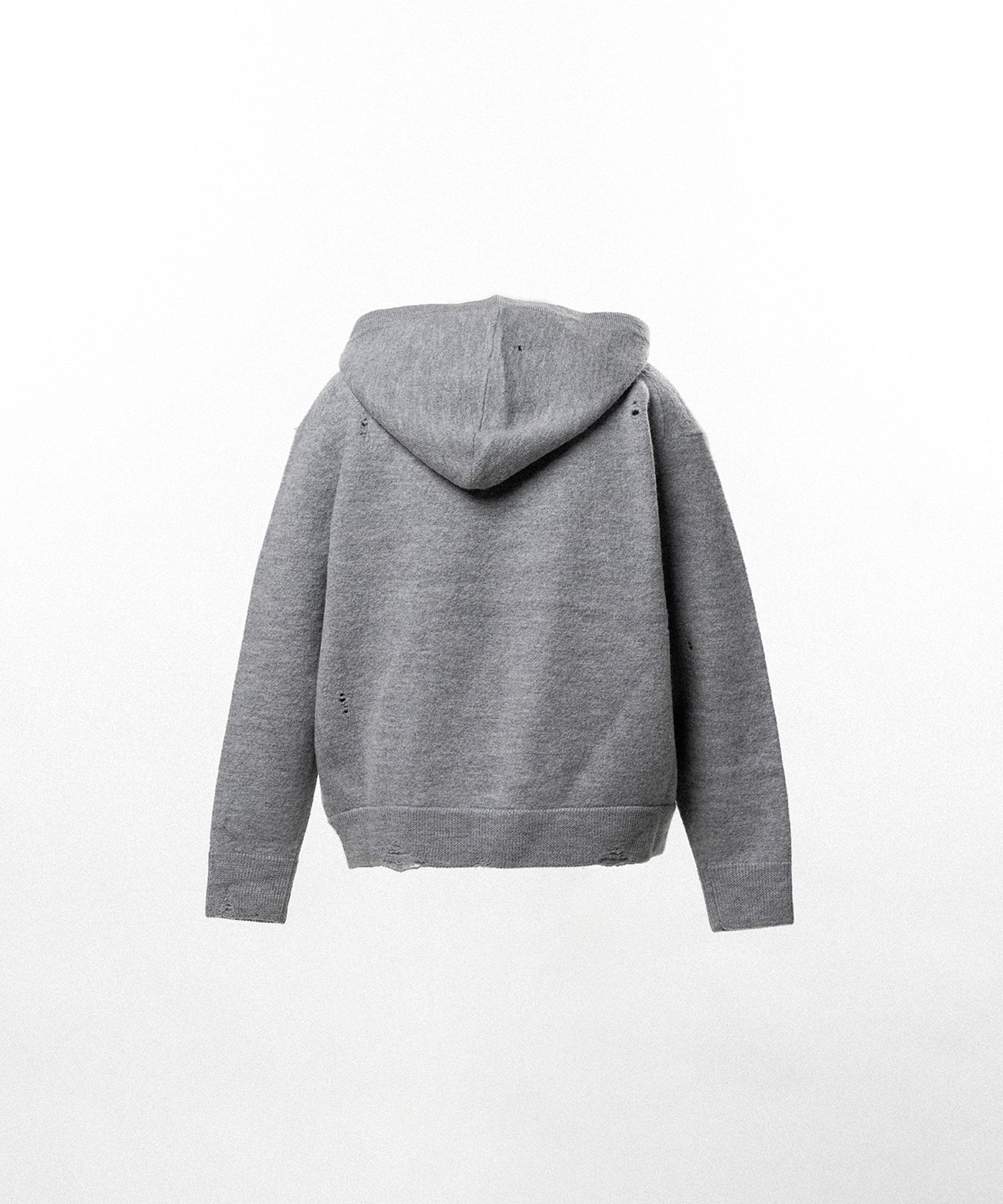 Embroidered Felted Wool Knit Hoodie