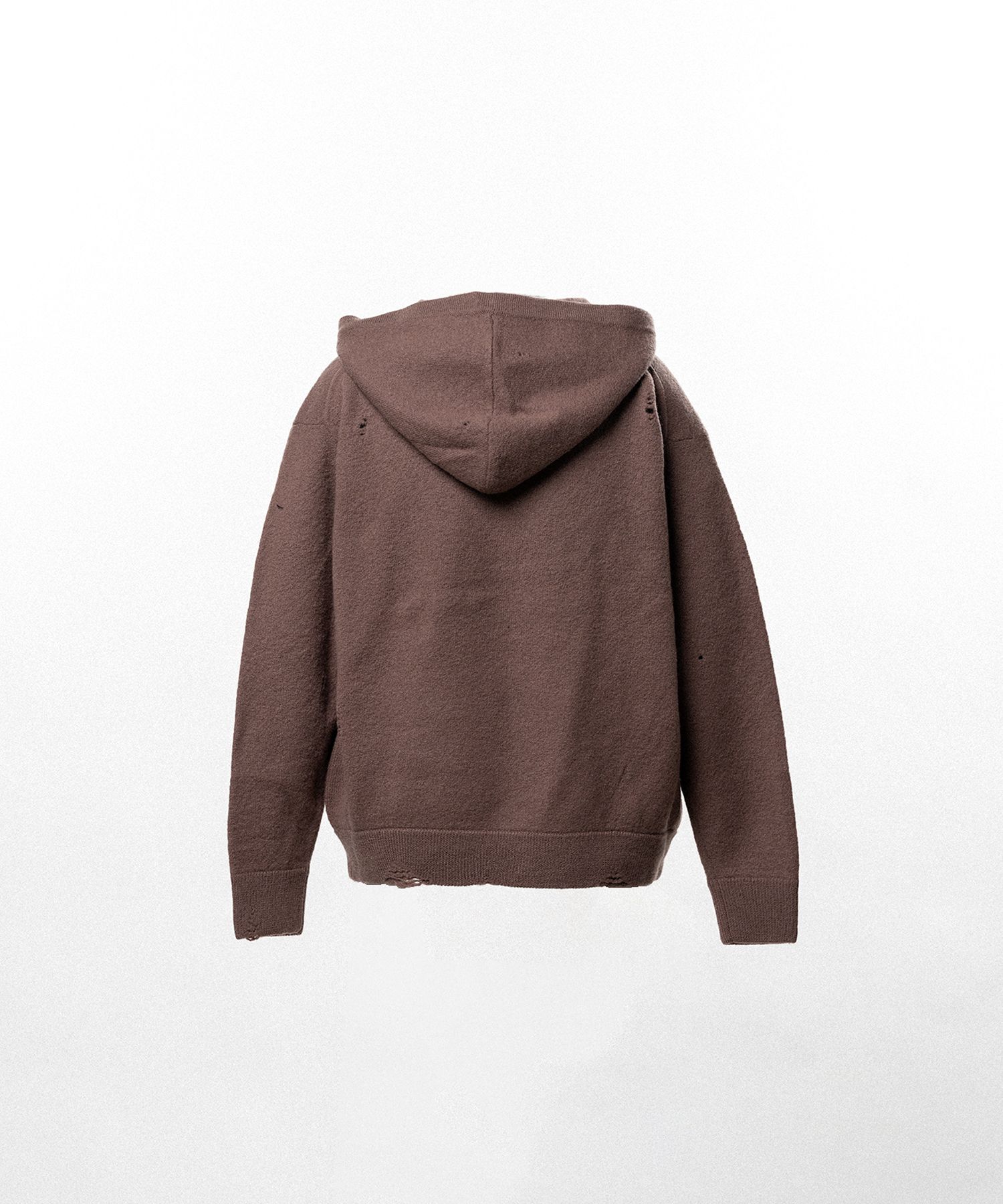 Embroidered Felted Wool Knit Hoodie
