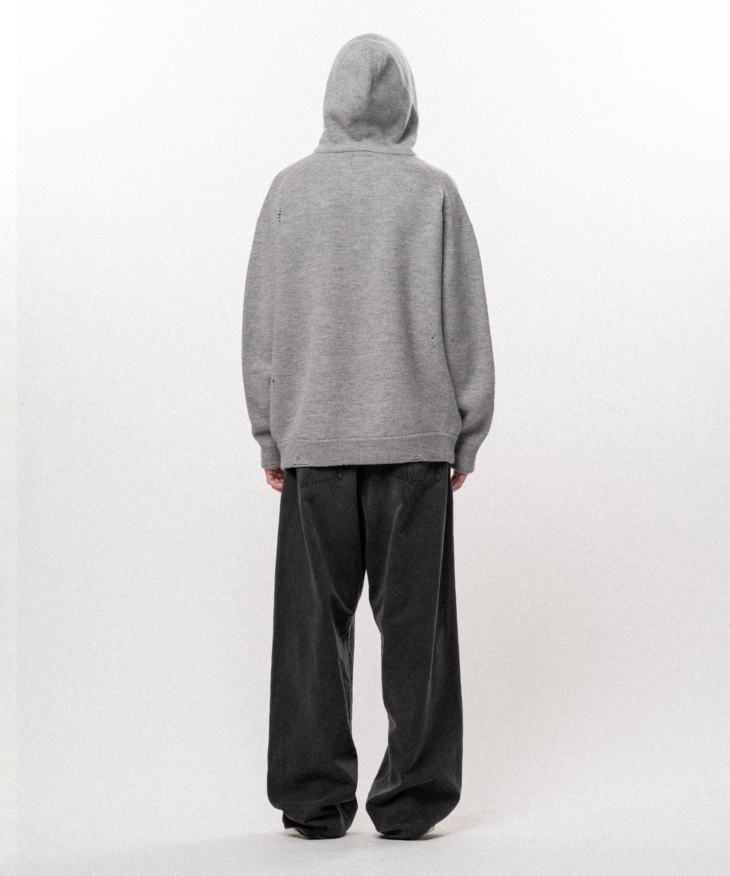 Embroidered Felted Wool Knit Hoodie