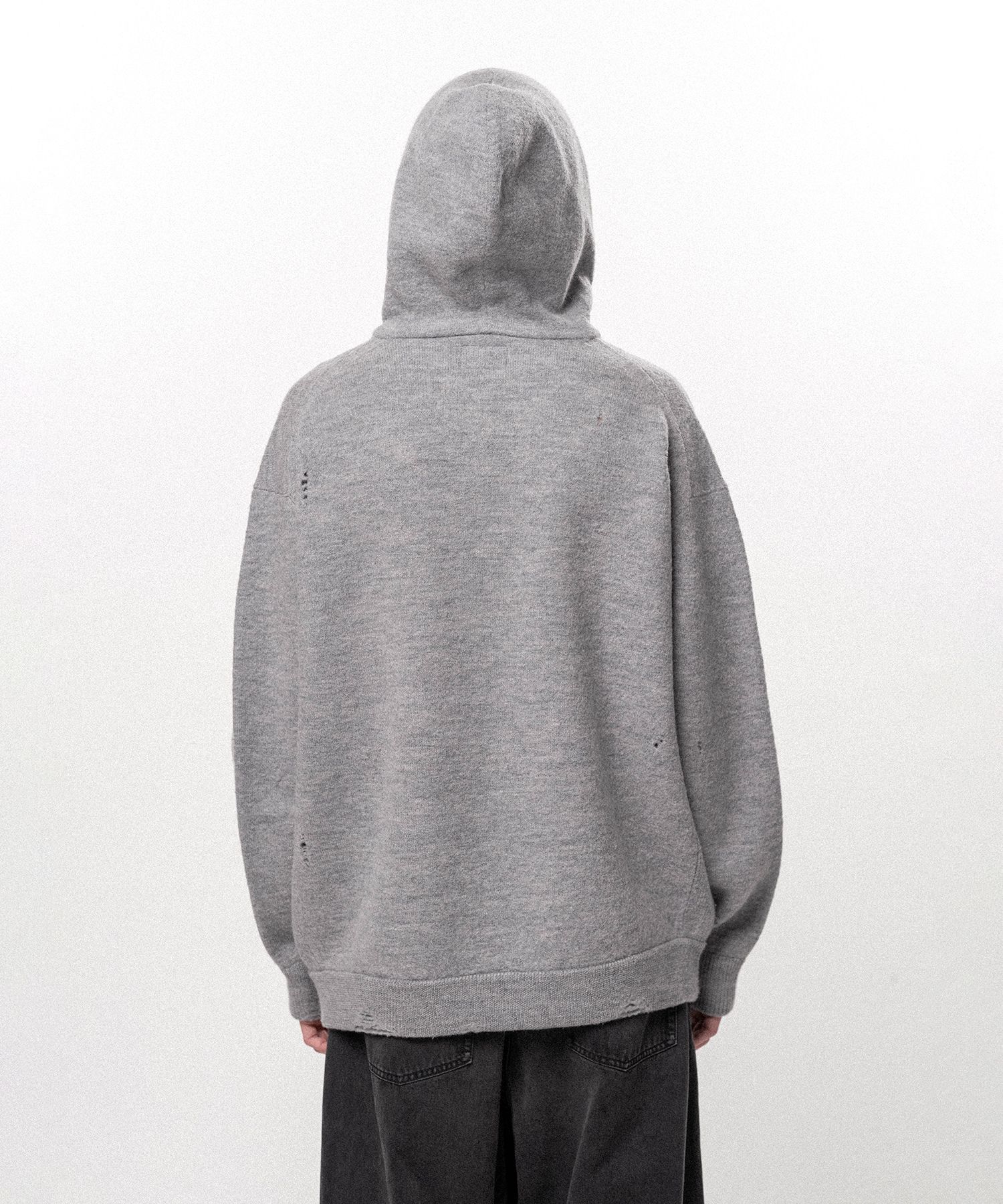 Embroidered Felted Wool Knit Hoodie