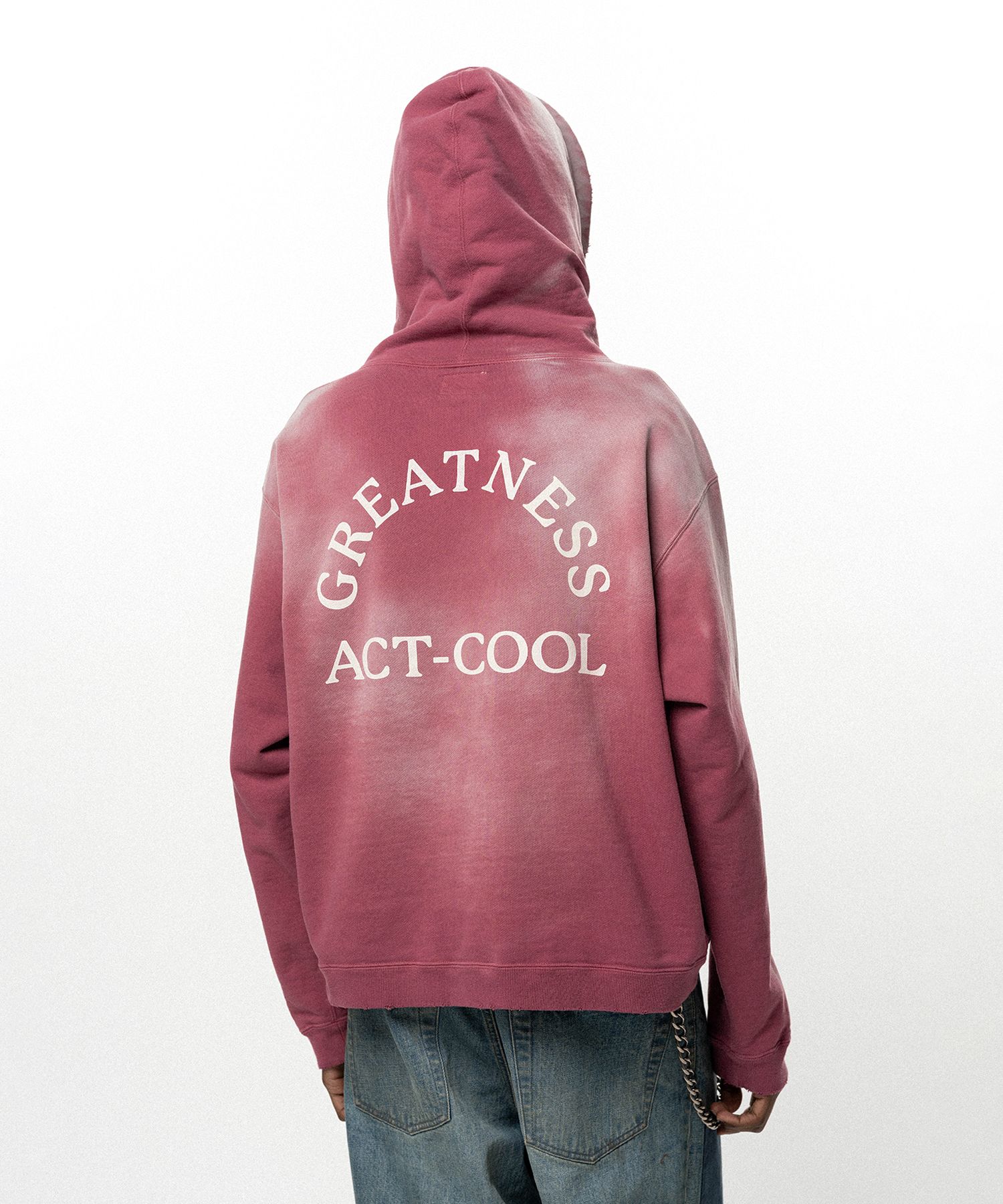 "GREATNESS ACT-COOL" Embroidered Zip-up Hoodie
